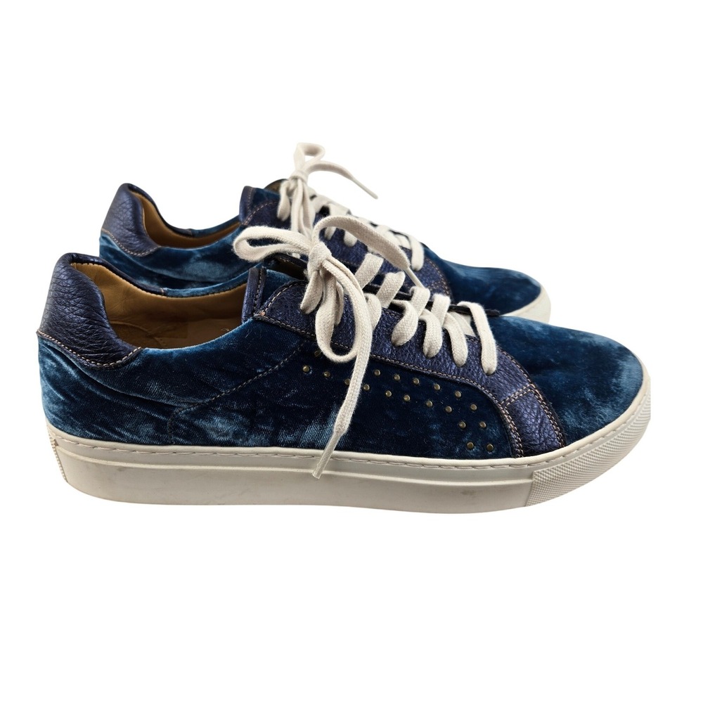 Penelope Chilvers Paradise Velvet Metallic Trainer Indigo Blue Womens 42 US 11